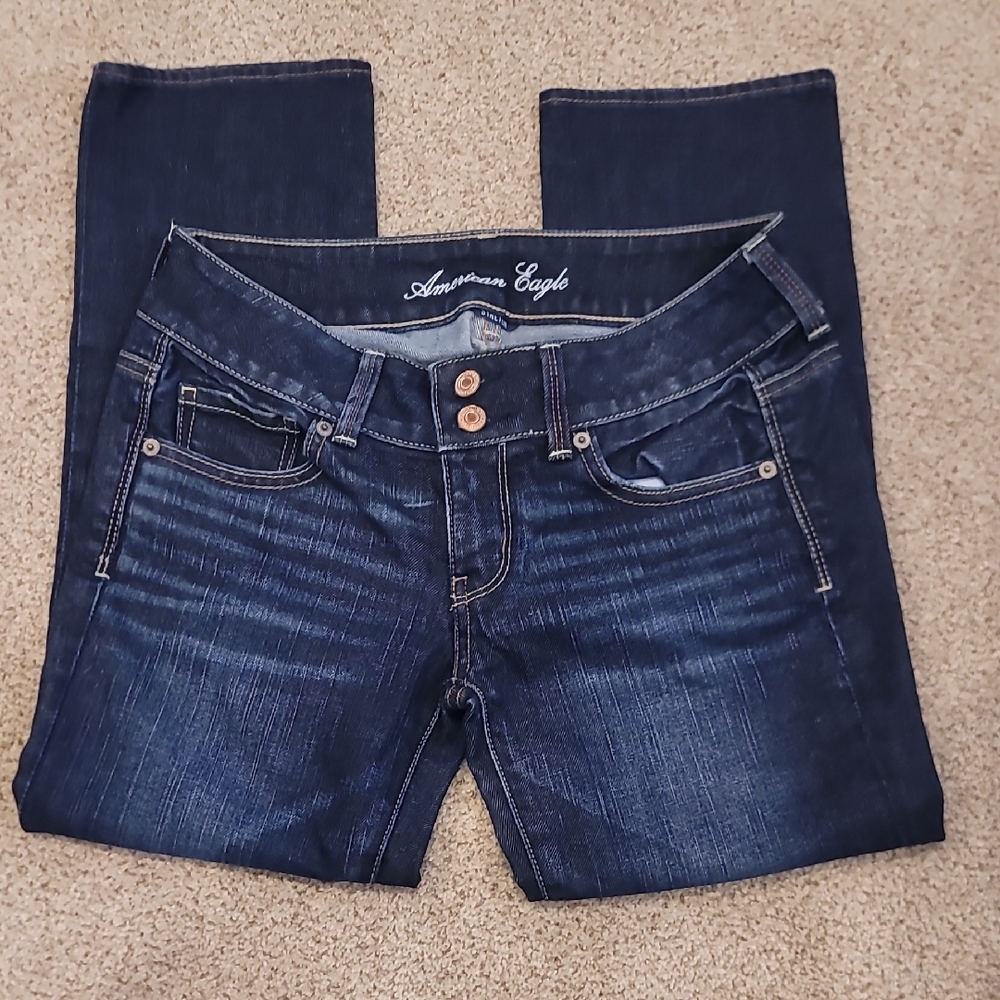 American Eagle Outfitters Women's Dark Blue Jeans